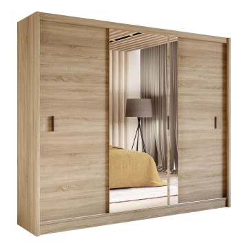 Kleiderschrank mit Spiegel SABRINA 250x215 cm Sonoma-Eiche