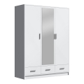 Kleiderschrank mit Spiegel SANNA 150x215 cm Weiß