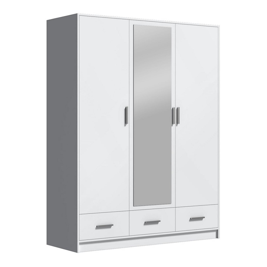 Kleiderschrank mit Spiegel SANNA 150x215 cm Weiß