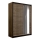 Kleiderschrank mit Spiegel SANTINO 150x215 cm Eiche Craft/schwarz
