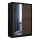 Kleiderschrank mit Spiegel SANTINO 150x215 cm schwarz/Eiche Craft
