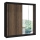 Kleiderschrank mit Spiegel SANTINO 203x215 cm schwarz/Eiche Craft