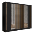 Kleiderschrank mit Spiegel SANTINO 250x215 cm schwarz/Eiche Craft