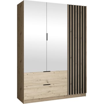 Kleiderschrank mit Spiegel VISTA 150x215 cm Artisan-Eiche/Graphit