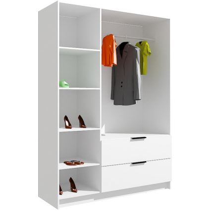 Kleiderschrank mit Spiegel VISTA 150x215 cm Artisan-Eiche/Graphit