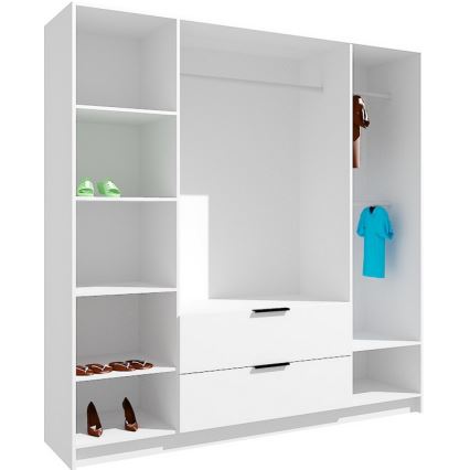 Kleiderschrank mit Spiegel VISTA 200x215 cm Eiche Artisan/Graphit