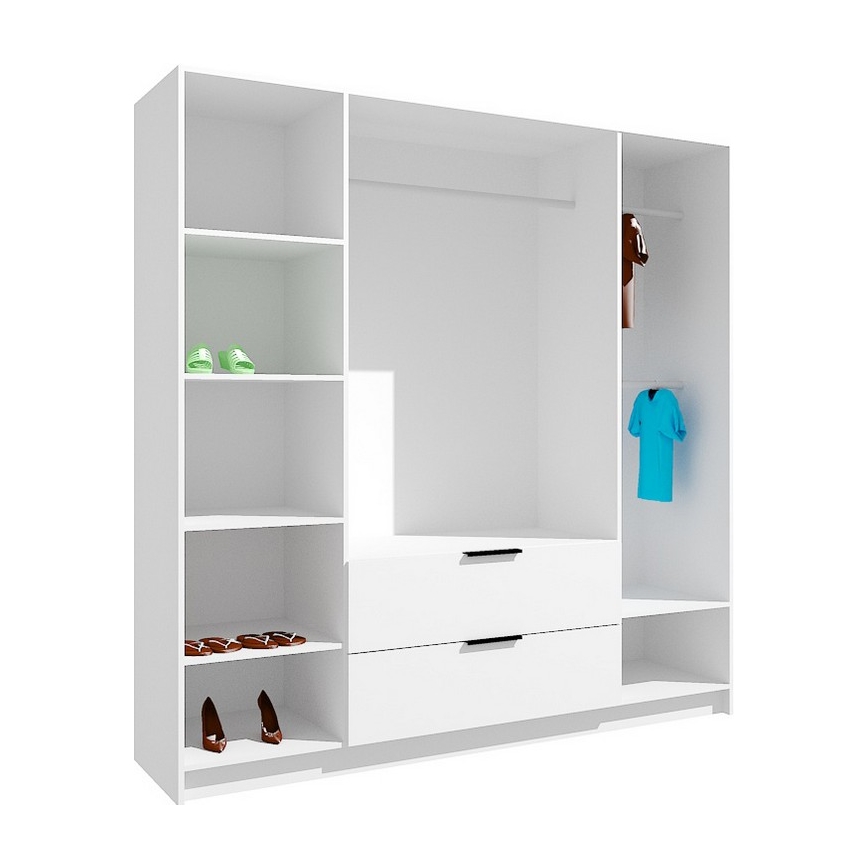 Kleiderschrank mit Spiegel VISTA 200x215 cm Eiche Artisan/Graphit