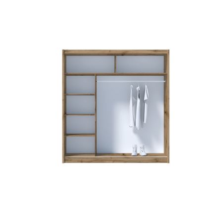 Kleiderschrank mit Spiegel SABRINA 203x215 cm Wotan-Eiche
