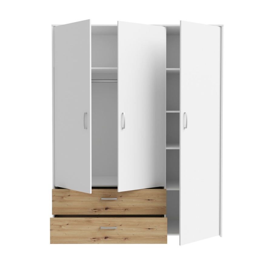 Kleiderschrank URO 152x190 cm Artisan-Eiche/Weiß