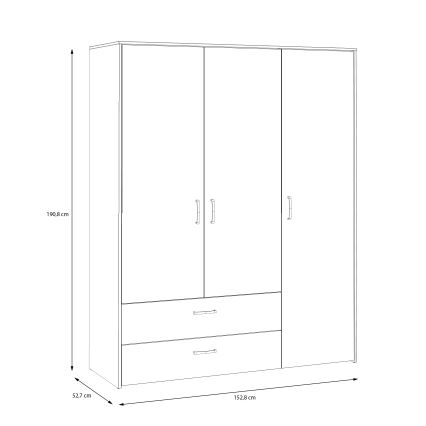 Kleiderschrank URO 152x190 cm Artisan-Eiche/Weiß