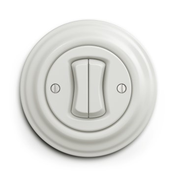 Kliklap - Retro Doppel-Tastschalter mit weißem Rahmen