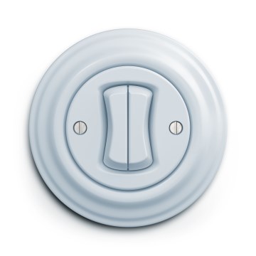 Kliklap - Retro Doppel-Wechselschalter mit Rahmen Nr. 6+6, blau