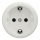 Kliklap - Retro-Haushalts-Schuko-Steckdose ohne Rahmen, 230 V/16 A, weiß
