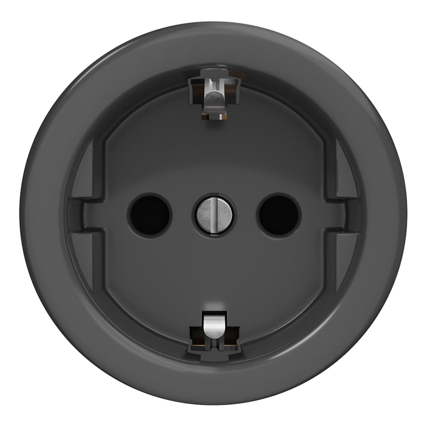 Kliklap - Retro-Haushaltssteckdose ohne Rahmen SCHUKO 230V/16A Anthrazit
