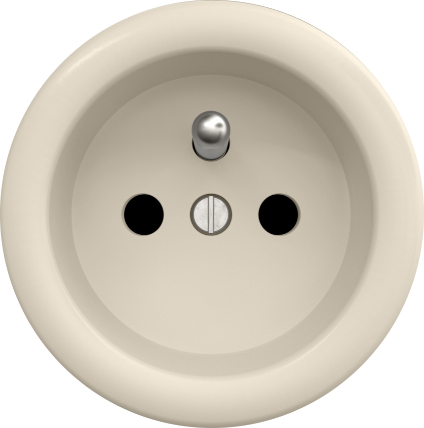 Kliklap - Retro-Haussteckdose, rahmenlos, 230 V, Beige