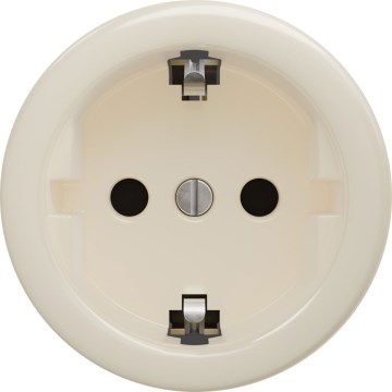 Kliklap - Retro-Schuko-Steckdose, rahmenlos, 230 V/16 A, beige