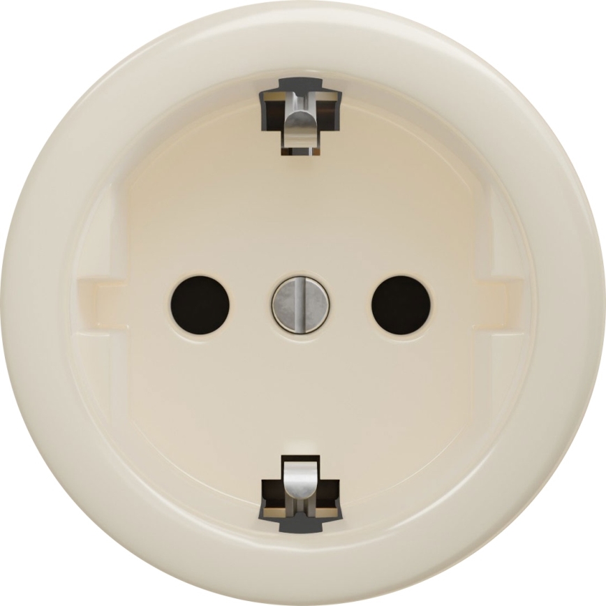 Kliklap - Retro-Schuko-Steckdose, rahmenlos, 230 V/16 A, beige