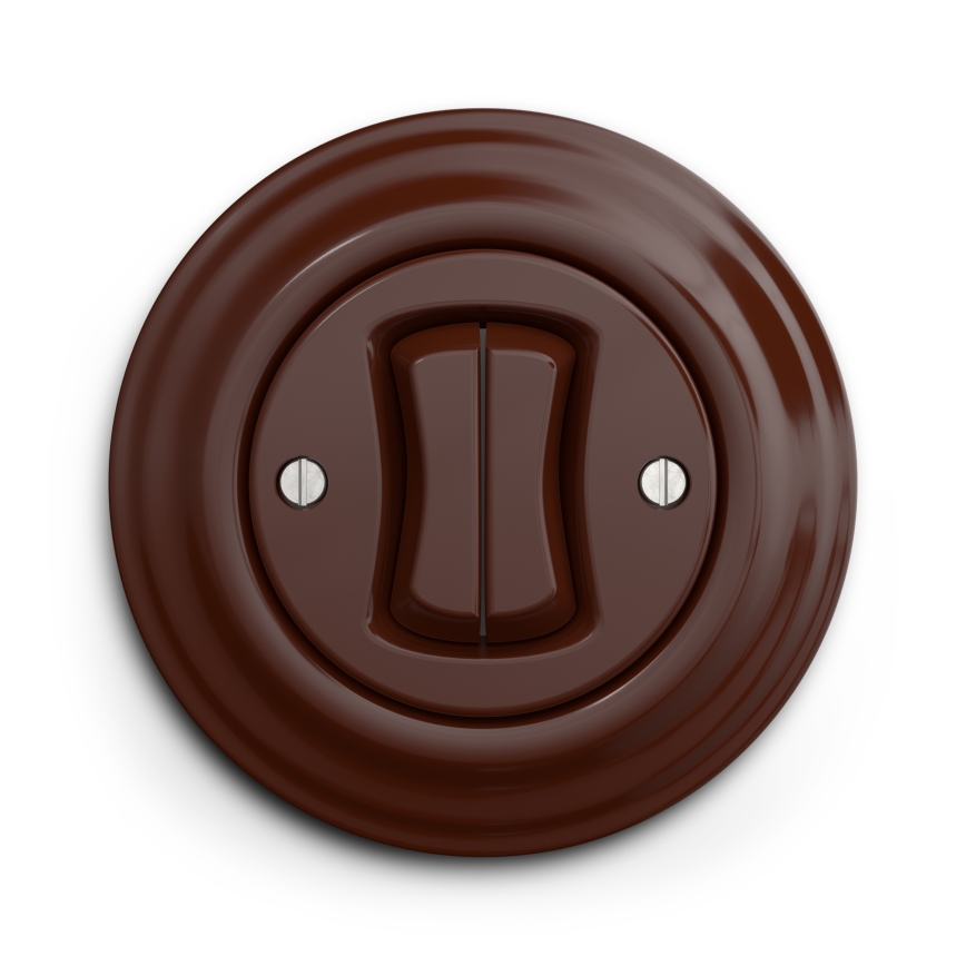 Kliklap - Retro-Serienschalter mit Rahmen Nr. 5 Braun