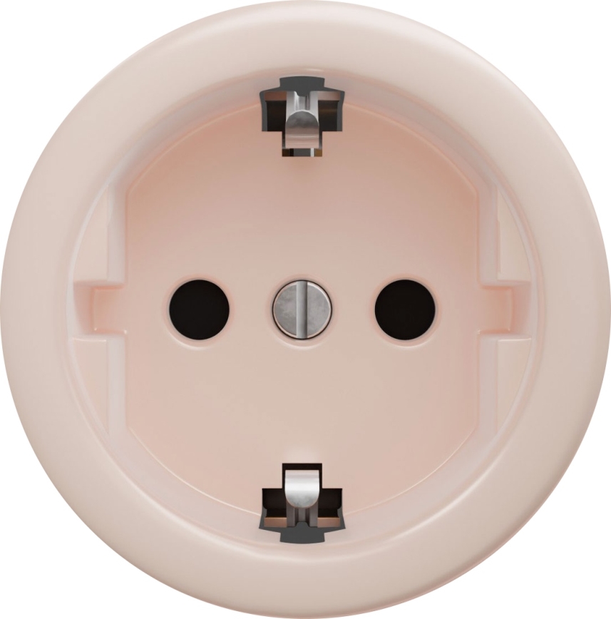 Kliklap - Retro-Steckdose für den Haushalt, rahmenlos, SCHUKO 230V/16A, Altrosa