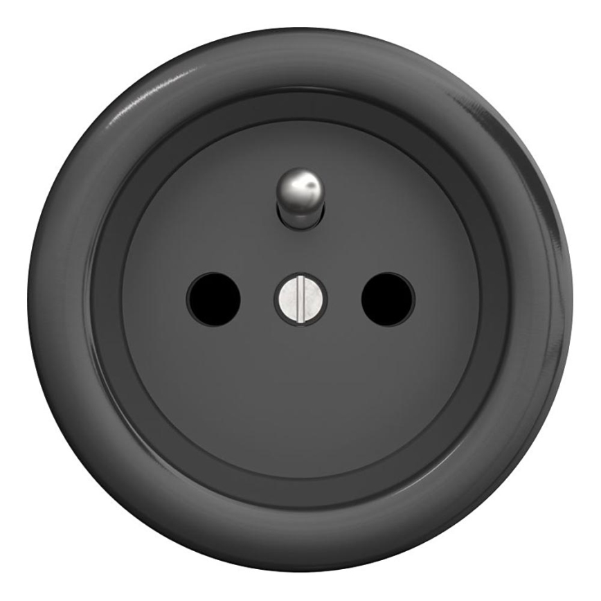 Kliklap - Retro-Steckdose für Zuhause, rahmenlos, 230V, Anthrazit