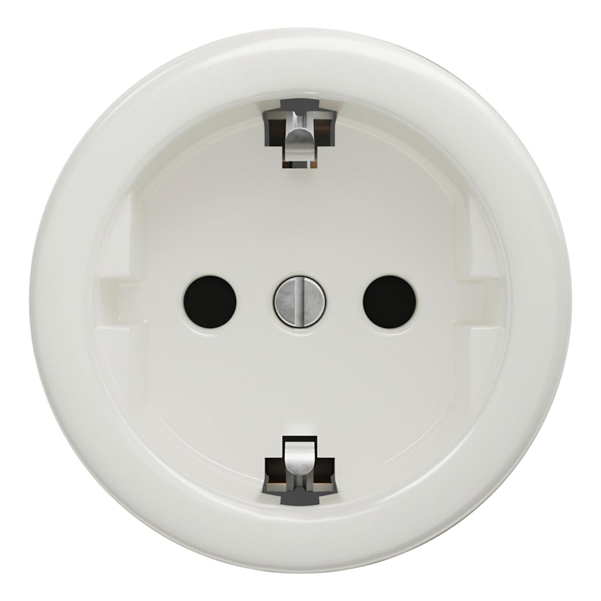 Kliklap - Retro Steckdose ohne Rahmen SCHUKO 230V/16A weiß