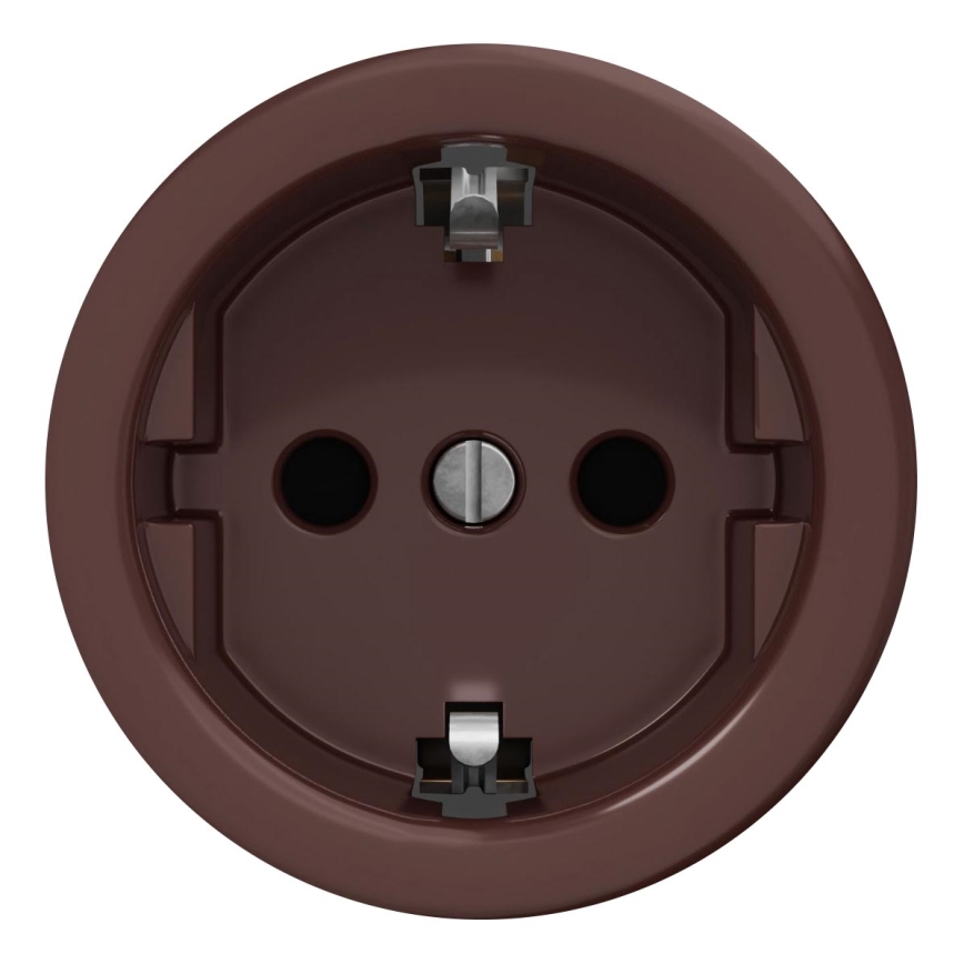 Kliklap - Retro-Wandsteckdose, rahmenlos, SCHUKO 230V/16A, braun