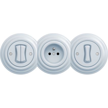 Kliklap - Vintage-Haushaltssteckdose ohne Rahmen 230V blau
