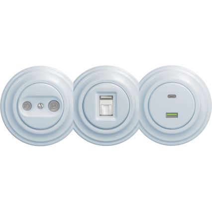 Kliklap - Vintage-USB-Dose A+C ohne Rahmen blau