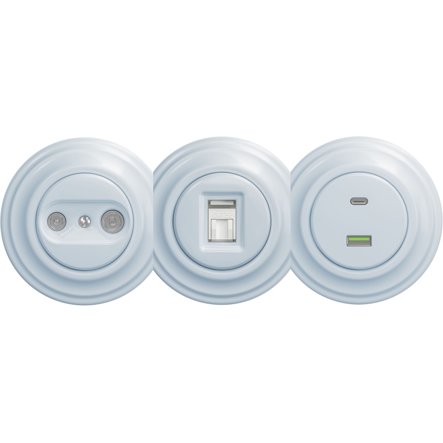 Kliklap - Vintage-USB-Dose A+C ohne Rahmen blau