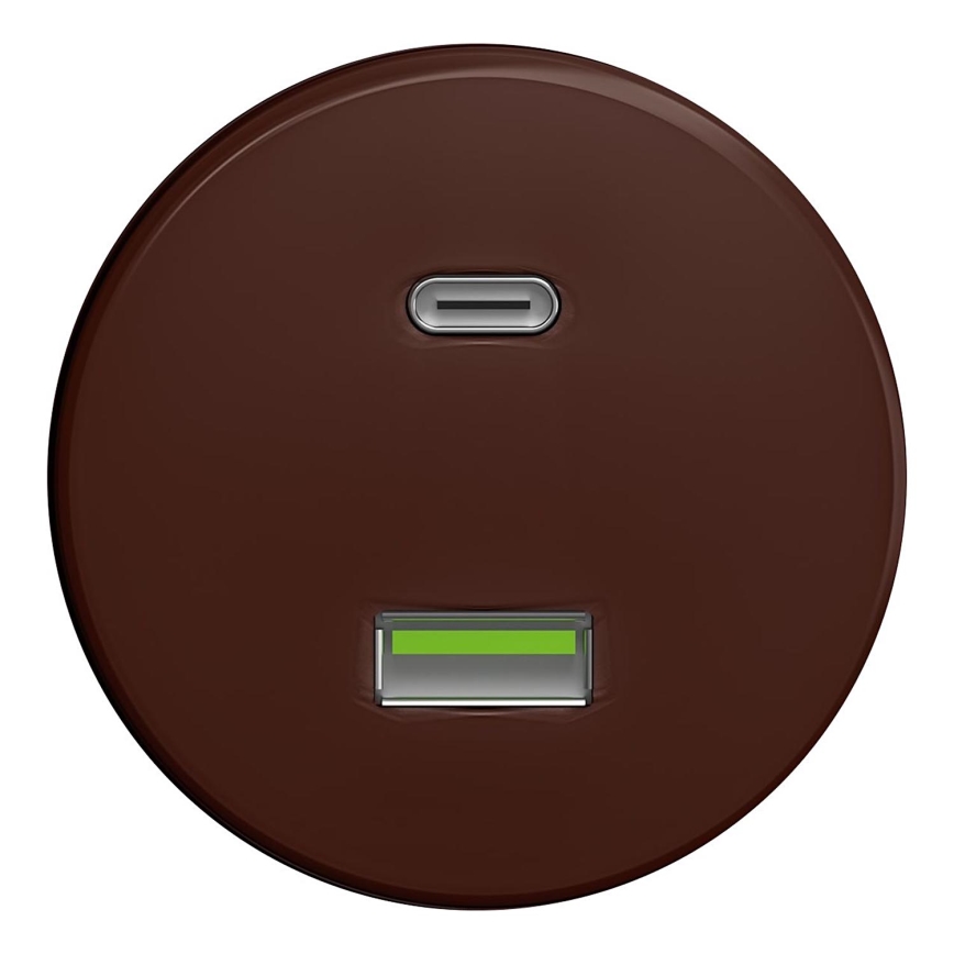 Kliklap - Vintage-USB-Dose A+C ohne Rahmen braun