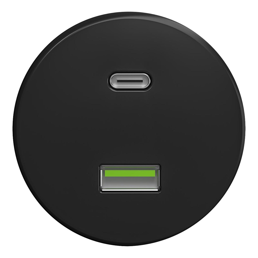 Kliklap - Vintage-USB-Dose A+C ohne Rahmen schwarz