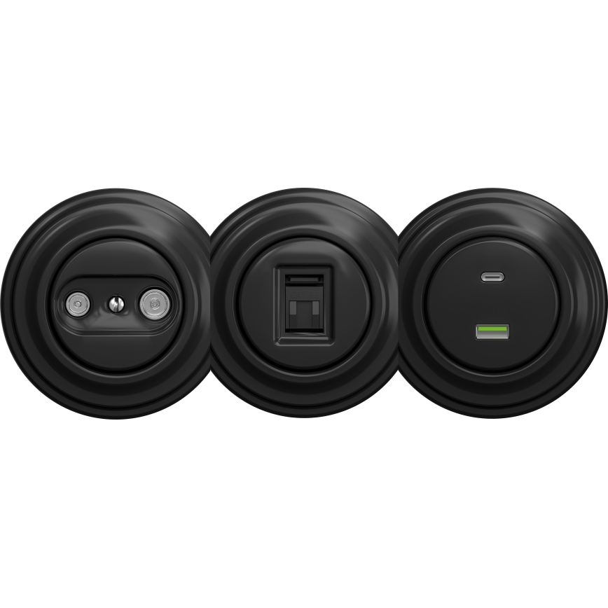 Kliklap - Vintage-USB-Dose A+C ohne Rahmen schwarz