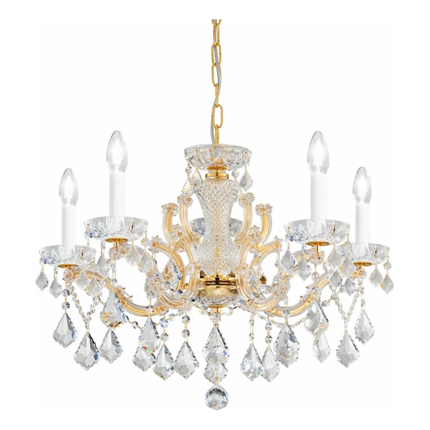 Kolarz 3149.85.3.KoT - Kristall-Kronleuchter an Kette MARIA LOUISE 5xE14/40W/230V 24K Gold
