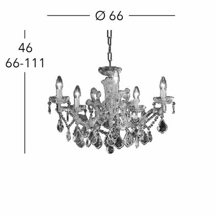Kolarz 3149.85.3.KoT - Kristall-Kronleuchter an Kette MARIA LOUISE 5xE14/40W/230V 24K Gold