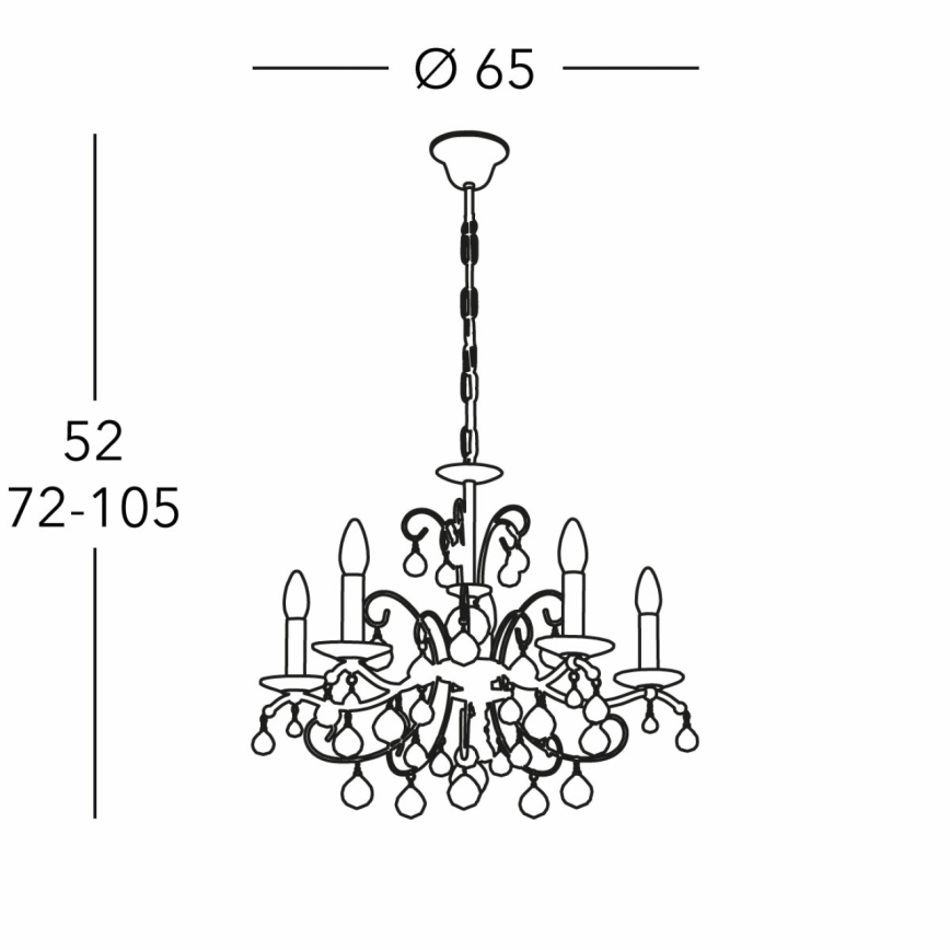 Kolarz 3234.85.3.KoT - Kristall-Kronleuchter an Kette CARMEN 5xE14/60W/230V 24K Gold