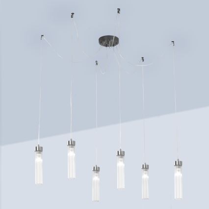 Kolarz 6009.30660 - Hängeleuchte RAGGIO 6xE14/25W/230V Spinne matt Chrom