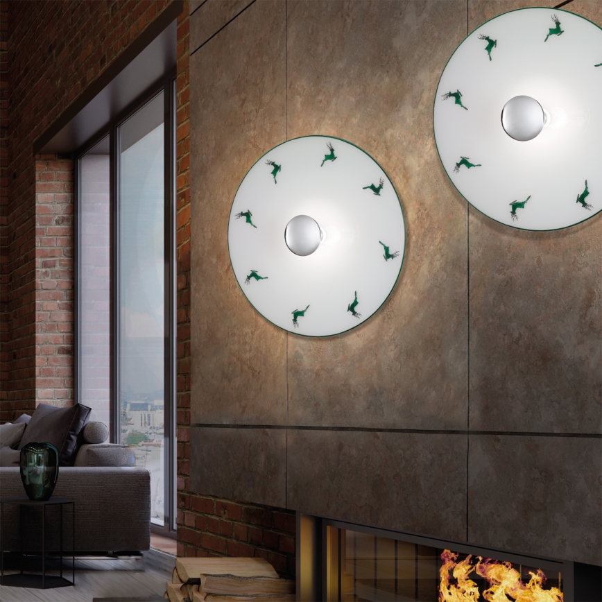 Kolarz A1353.61.XL.5.G.100 - Wandleuchte NONNA 1xE27/100W/230V Hirschgrün