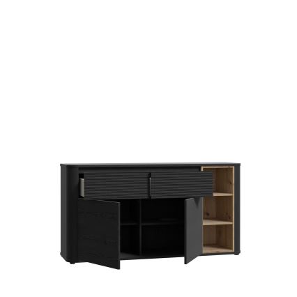 Kommode BASKO, schwarz/eiche