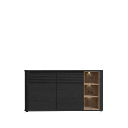 Kommode BASKO, schwarz/eiche