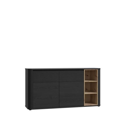 Kommode BASKO, schwarz/eiche