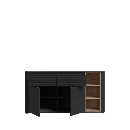 Kommode BASKO, schwarz/eiche