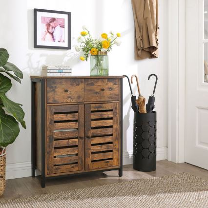 Kommode mit Schubladen FIRA braun/schwarz