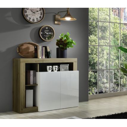 Kommode LENOR weiß/braun