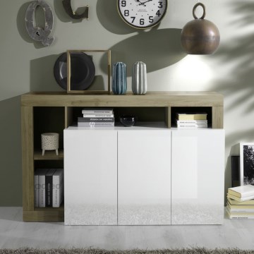 Kommode LENOR weiß/braun