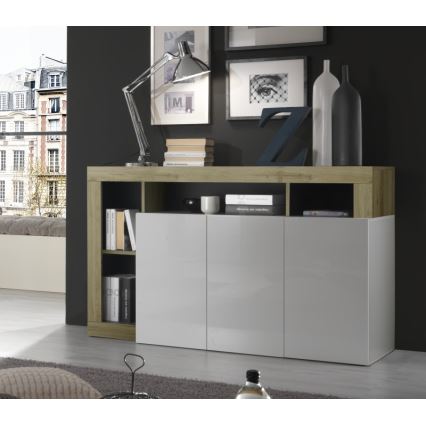 Kommode LENOR weiß/braun