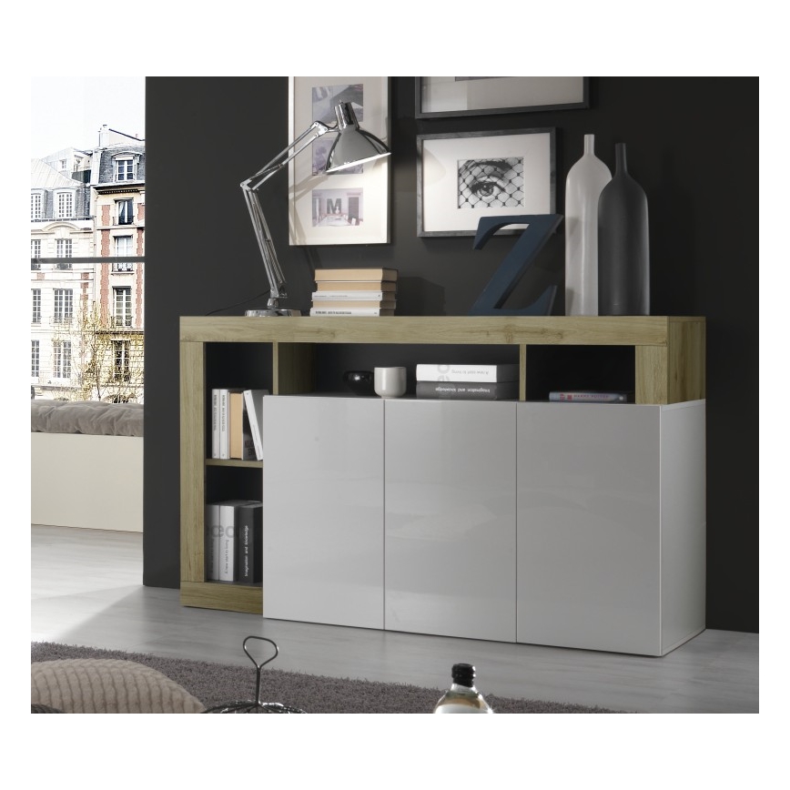 Kommode LENOR weiß/braun
