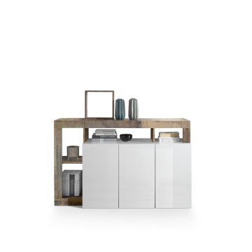 Kommode LENOR weiß/braun