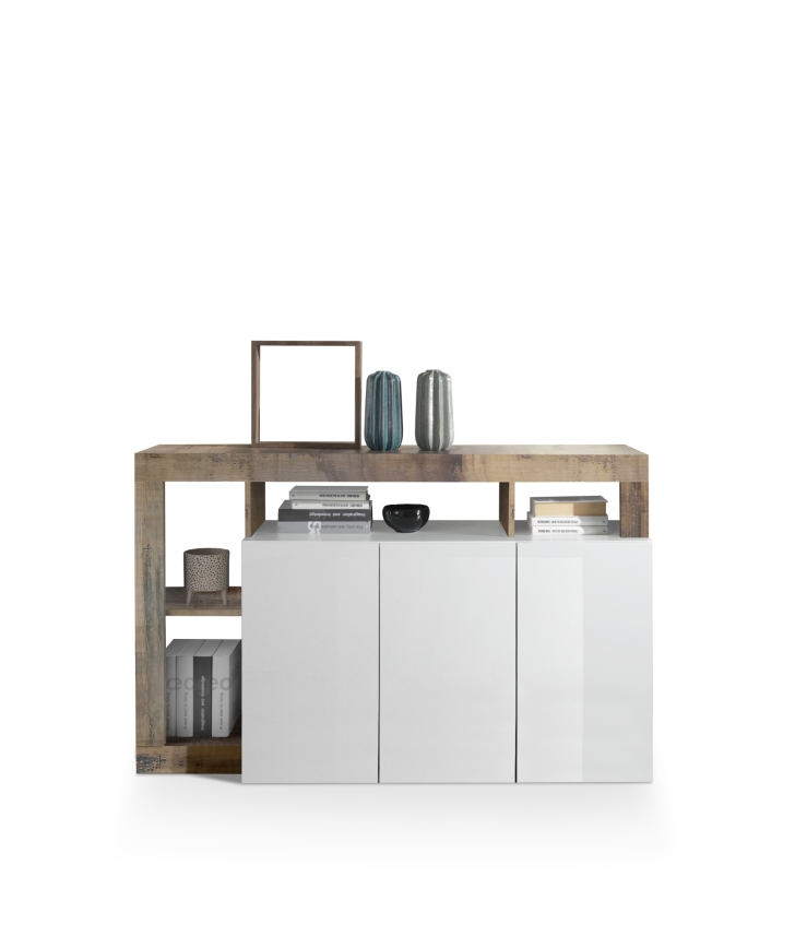 Kommode LENOR weiß/braun