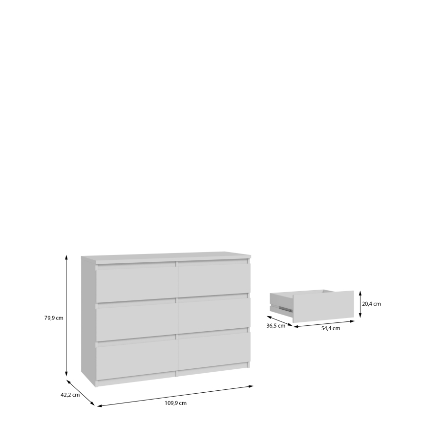 Kommode MAO mit Schubladen, weiß