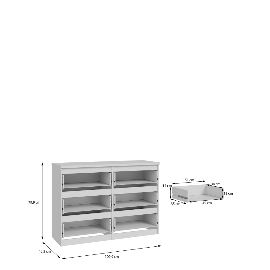 Kommode MAO mit Schubladen, weiß